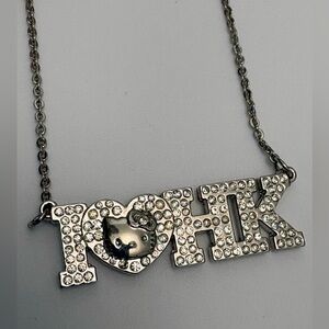 Hello Kitty Rhinestone Necklace 💗 I Love HK - Sanrio